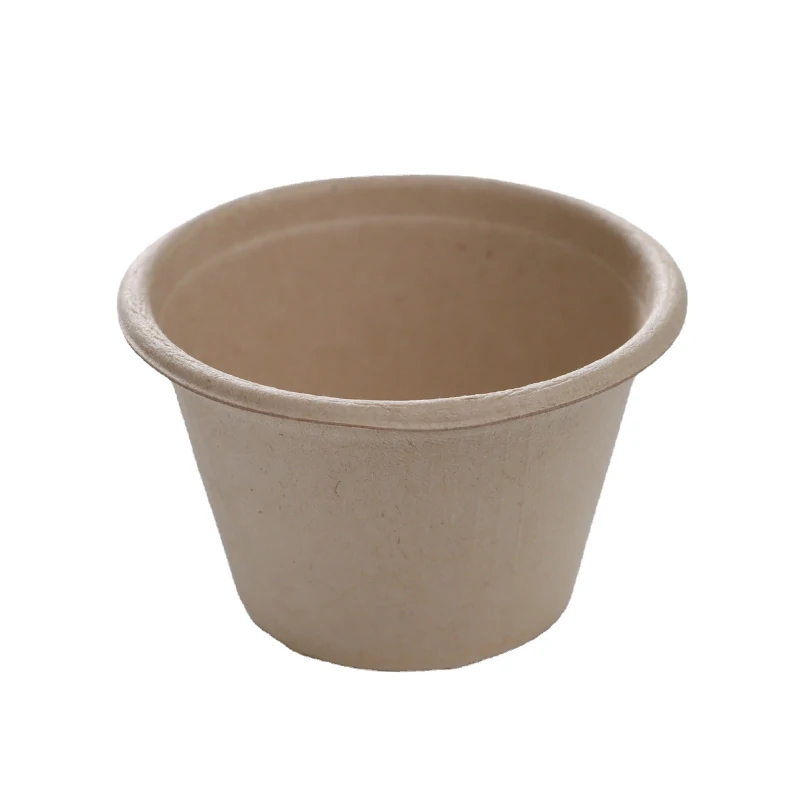 Biodegradable Pulp Tasting Cup 2 oz Bagasse Sauce Cup 4 oz Ice Cream Cup Disposable Sauce Box