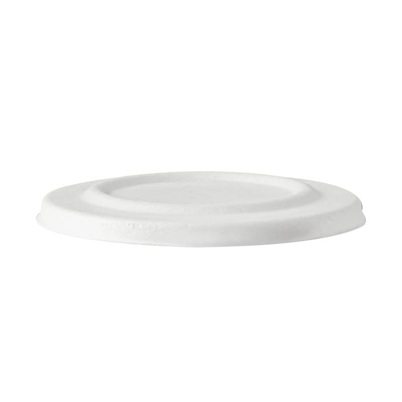 White Bagasse Disposable Lids w